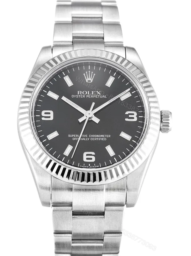 View 1 of Replica Rolex Oyster Perpetual Lady Black Dial 177234 31 mm