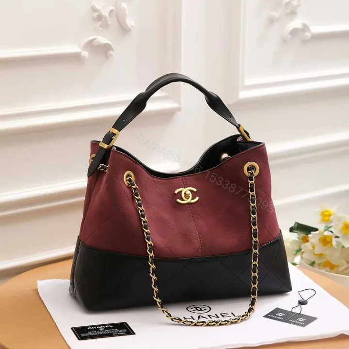 View 1 of First Copy Chanel 25 S Suede Hobo Bag