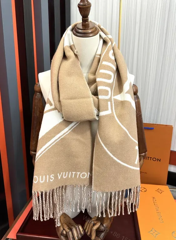 View 1 of Luxurious Cardigan-Wrap Scarf: Camel & Ivory, Statement Knit
