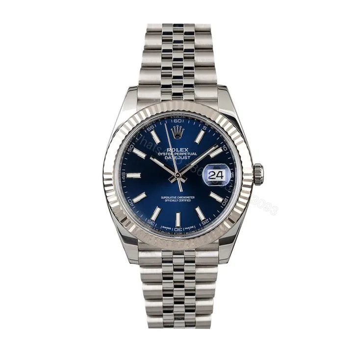 View 1 of Rolex Datejust 41 126334-0002 Super Clone : White Rolesor Blue Dial Oyster Bracelet