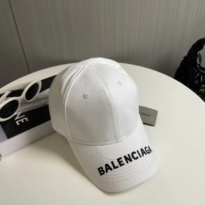 View 1 of Custom White Balenciaga Cap - Minimalist Embroidery, Premium Comfort