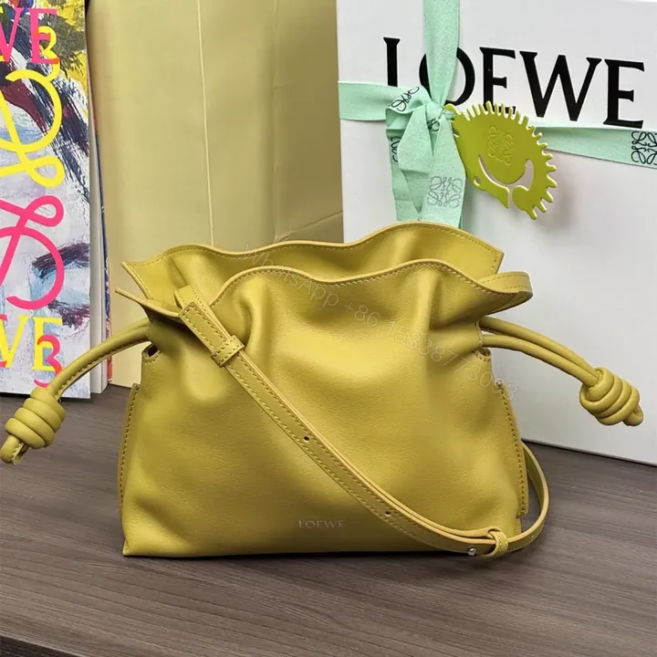 View 1 of 高仿Loewe*Flamenco系列7848福袋包薑黃色Mini免檢版