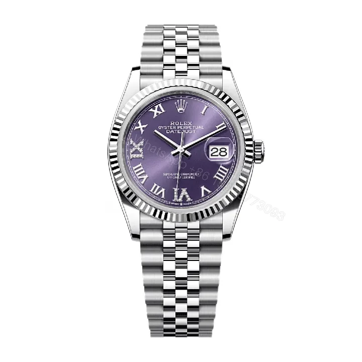 View 1 of Rolex Datejust Purple Roman Dial Replica