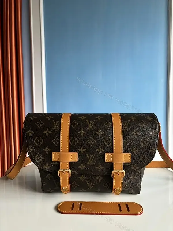 View 1 of Bold LV Monogram Shoulder Bag: Saddle-Strap Edition