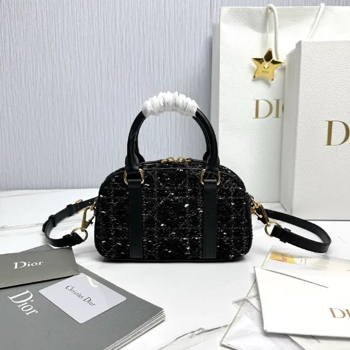 View 1 of Black Sequin Satchel with Leather Accents Mini Bag - Evening Chic