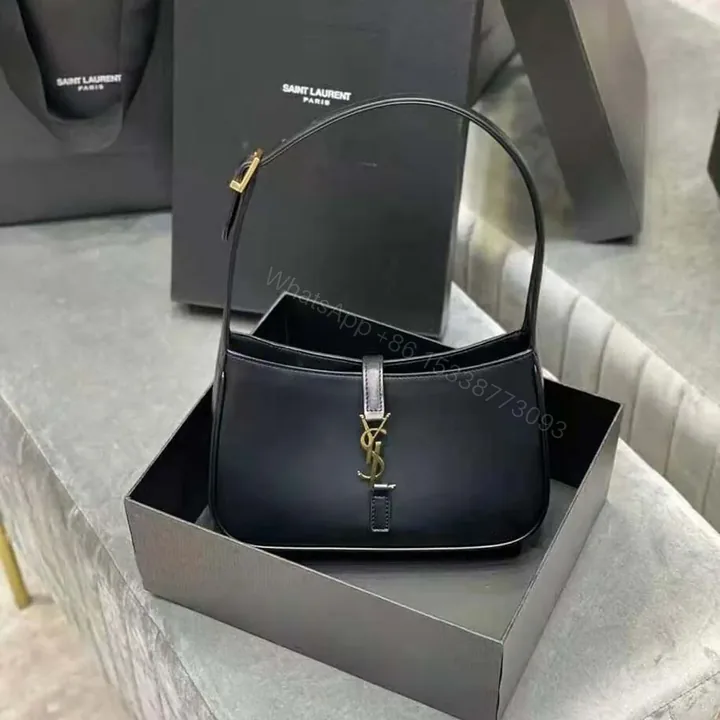 View 1 of Saint Laurent YSL Women LE 5 A 7 Hobo Bag in Smooth Leather-Black
