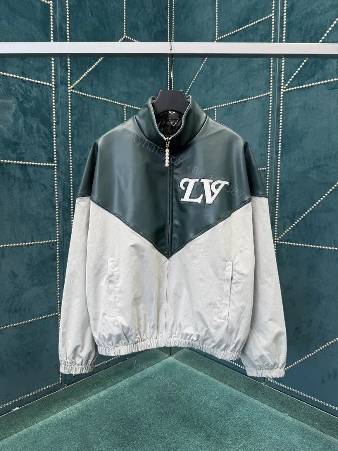 View 1 of Colorblock PU & Nylon Track Jacket - Modern, Luxe Appeal