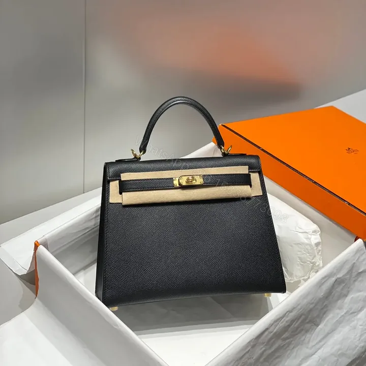 View 1 of HN 25 Black Epsom Gold Hardware