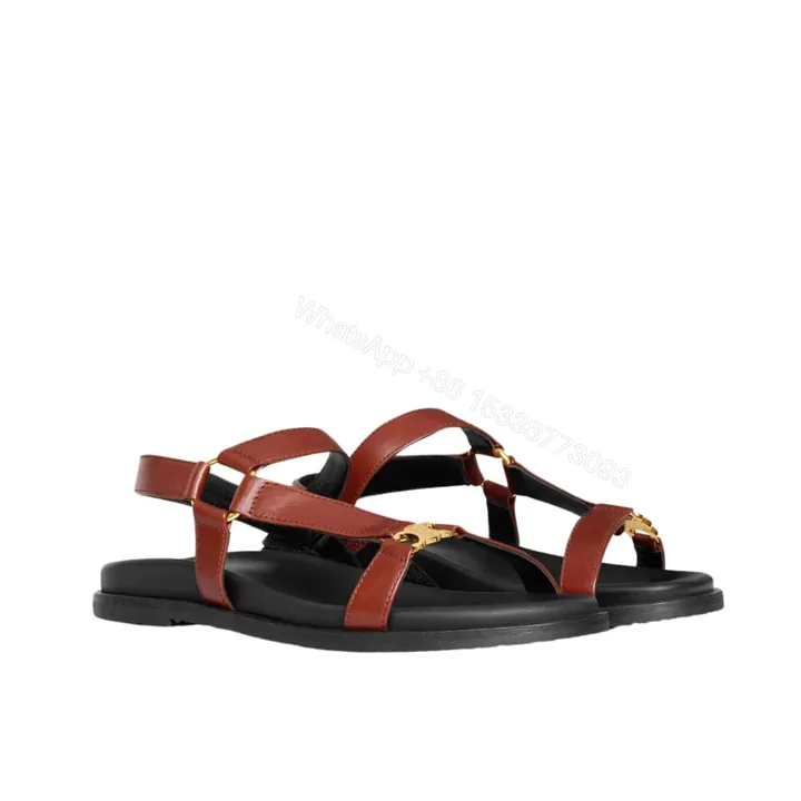 View 1 of CELINE MAUD SANDAL WITH TRIOMPHE RUST 362225042C 18RS