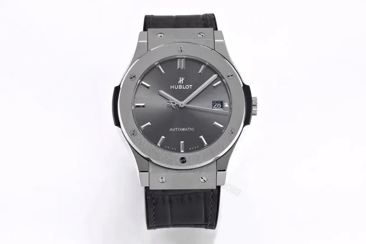 View 1 of Hublot Classic Fusion Titanium Automatic Watch Grey Dial Black Strap