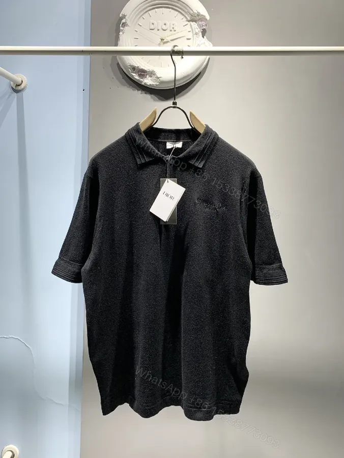 View 1 of Dark Knit Polo: Subtle Monogram Detail, Elevated Everyday Wear