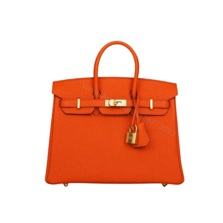 View 1 of Hermes Birkin 25 Bag Togo Flame Orange 25Cm