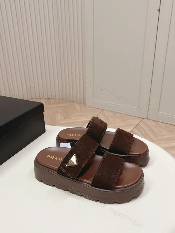 View 1 of Prada Nubuck Slides