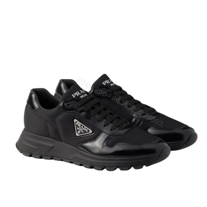 View 1 of Prada Prax 01 Re Nylon And Brushed Leather Sneaker Black 2EE369 3LF5 F0632 F G000