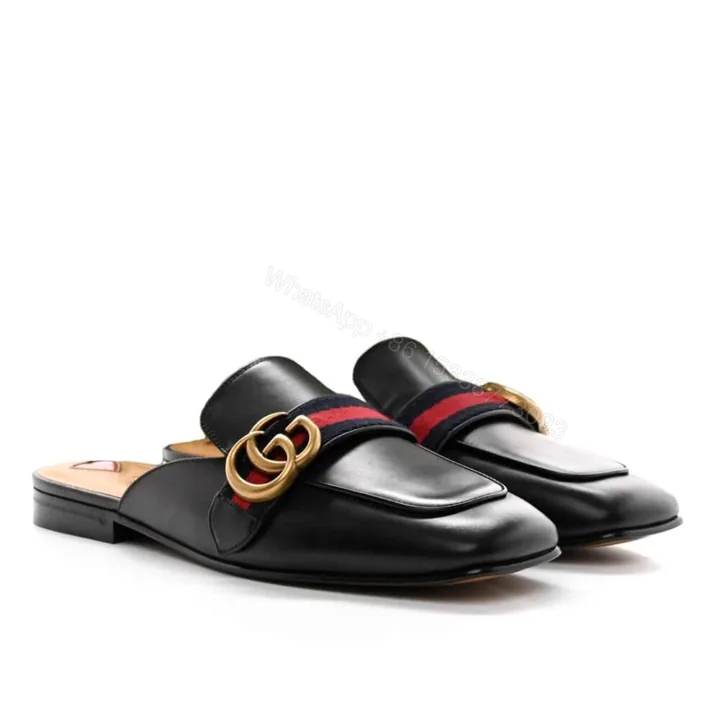 View 1 of Gucci Women’S Princetown Slipper Double G Black Leather