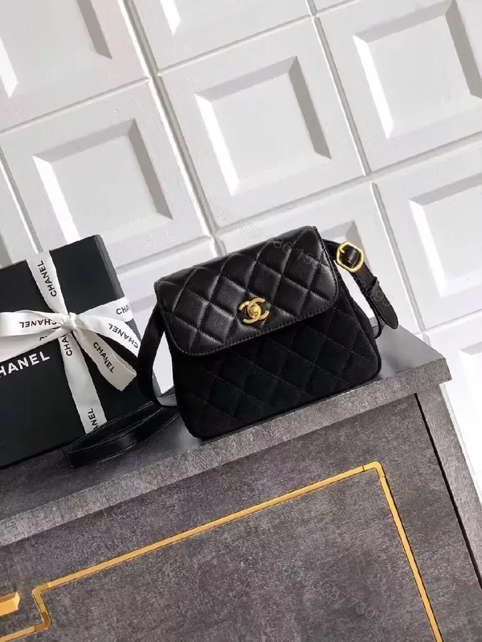 View 1 of Quilted Mini Bag, Gold Hardware, Crossbody Chic, Compact Style Bag