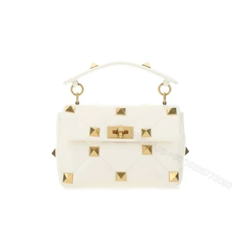 View 1 of VALENTINO GARAVANI ROMAN STUD CHAIN LINK SHOULDER BAG IN WHITE 1W2B0I82BSF