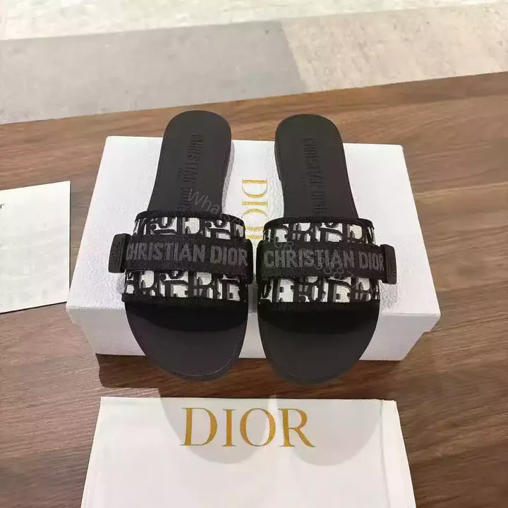 View 1 of Dior Evolution Slides Dark Blue Dior Printed Technical Fabric – SDD009