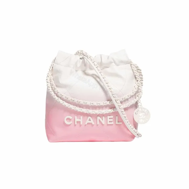 View 1 of Chanel 22 Mini Handbag Patent Gradient Calfskin Pink 20Cm