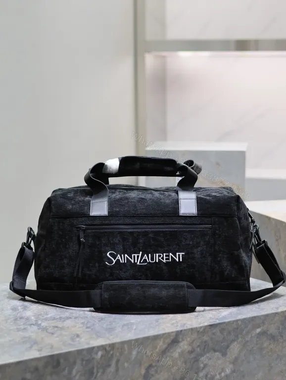 View 1 of Structured Black Duffle: Luxe Texture, Organized Utility