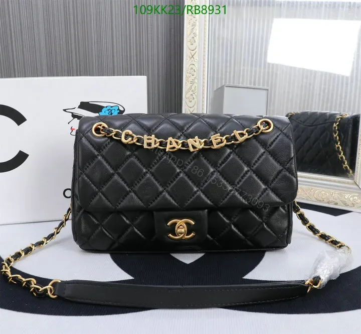 View 1 of Chanel Quilted Medium Black Double Flap Bag RB8931