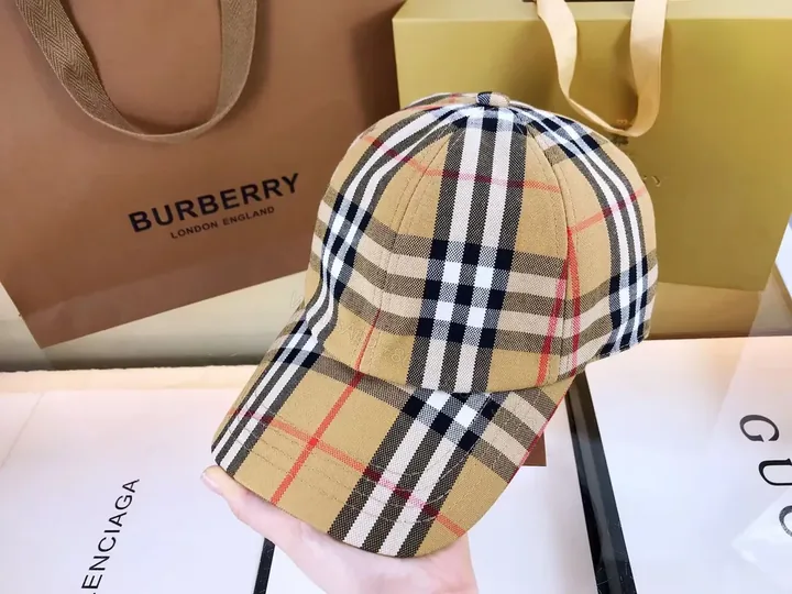 View 1 of Chic Plaid Cap: Premium Cotton, Burberry-Inspired Luxury Cap