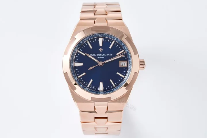View 1 of PPF Factory Vacheron Constantin Overseas 4500V Series Rose Gold Blue Dial Automatic Watch – 41mm Case with Interchangeable Steel and Rubber Straps