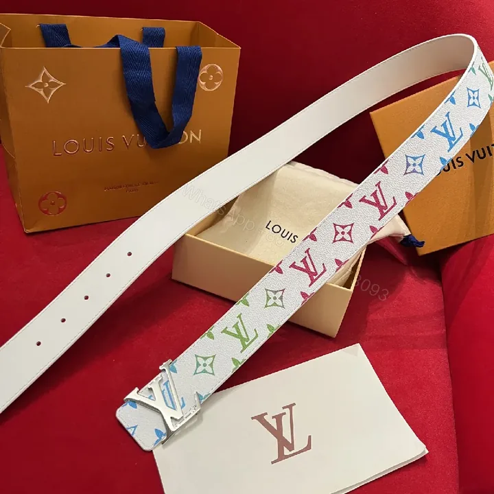 View 1 of Colorful Monogrammed Belt: Luxe Multi-Color Stripe, Premium Leather Belt