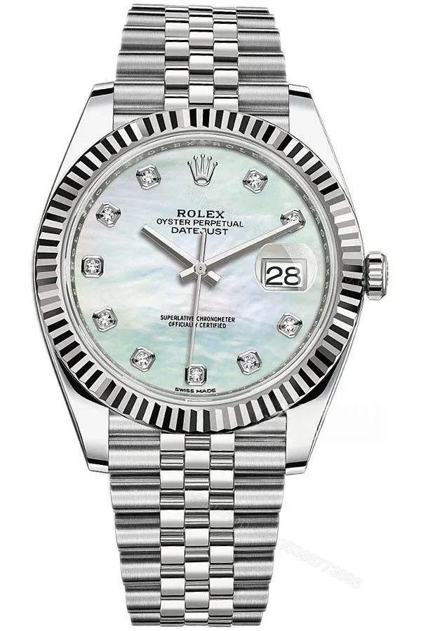 View 1 of Rolex Datejust M126334-0020 1:1 Replica Mother of Pearl Diamond Dial Jubilee 41MM 3235 Movement Super Clone Watch