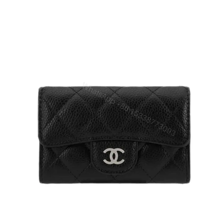 View 1 of Chanel Classic Card Holder Grain Black With Silver Hardware 11Cm AP0214 Y01588 C3906