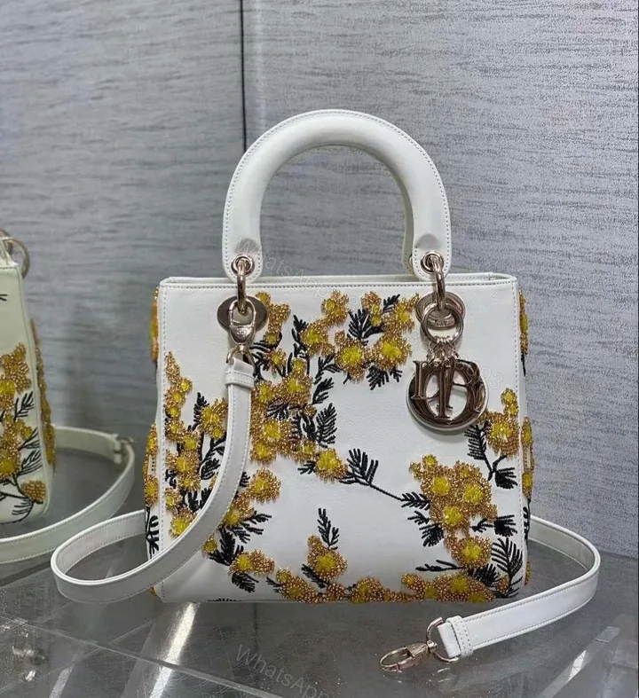 View 1 of CHRISTIAN DIOR Calfskin Toile De Jouy Beaded Sequin Embroidered Small