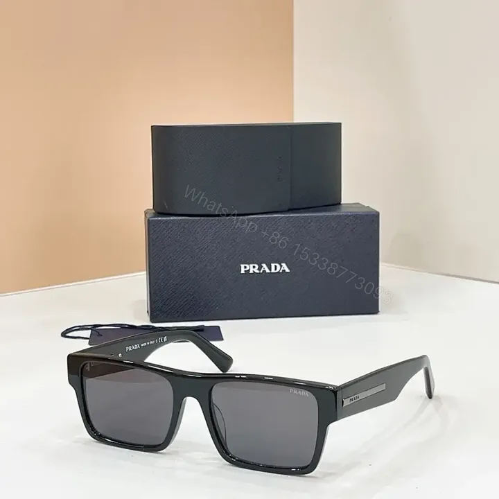 View 1 of Black Acetate Square Sunglasses – Polarized, Designer-Inspired Edge