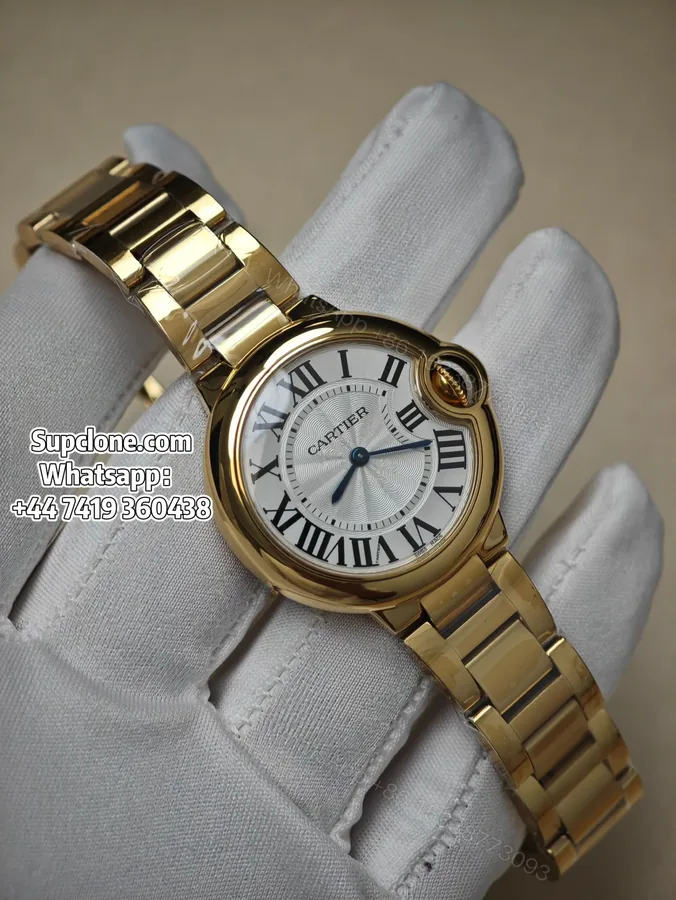 View 1 of Cartier Super Clone Watches 1:1 Ballon Bleu W69001Z2 Gold 28mm Quartz
