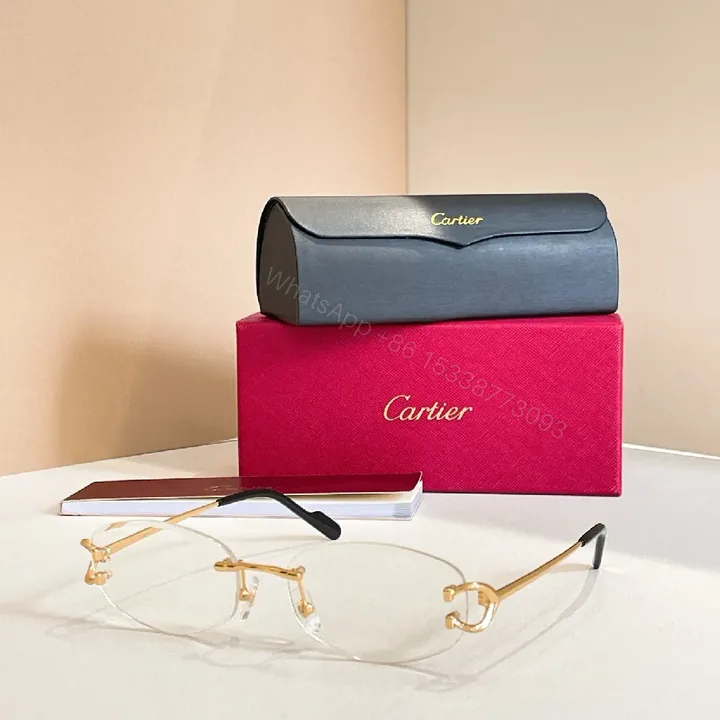 View 1 of Magenta Cart-Inspired Case + Rimless Glasses Set