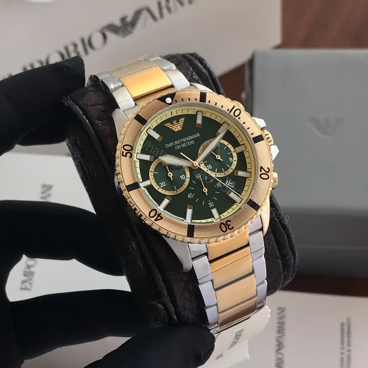 View 1 of Emporio Armani AR11586 Green Dial Chronograph 40mm Quartz