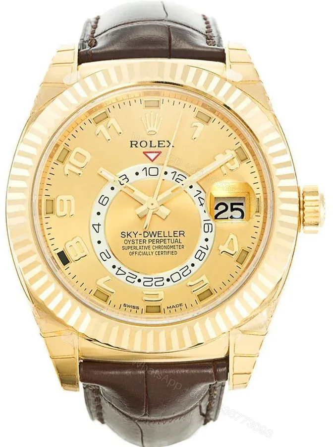 View 1 of Replica Rolex Sky-Dweller Gold Dial 326138