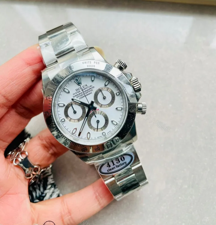View 1 of Rolex Daytona 116500 DAYTONA 1:1 Best Edition CF 904L SS Case and Bracelet White Dial Silver bezel SA4130