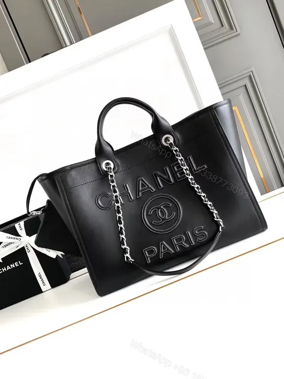 View 1 of Chanel Paris Embossed Leather Tote â€” Bold Luxury Tote