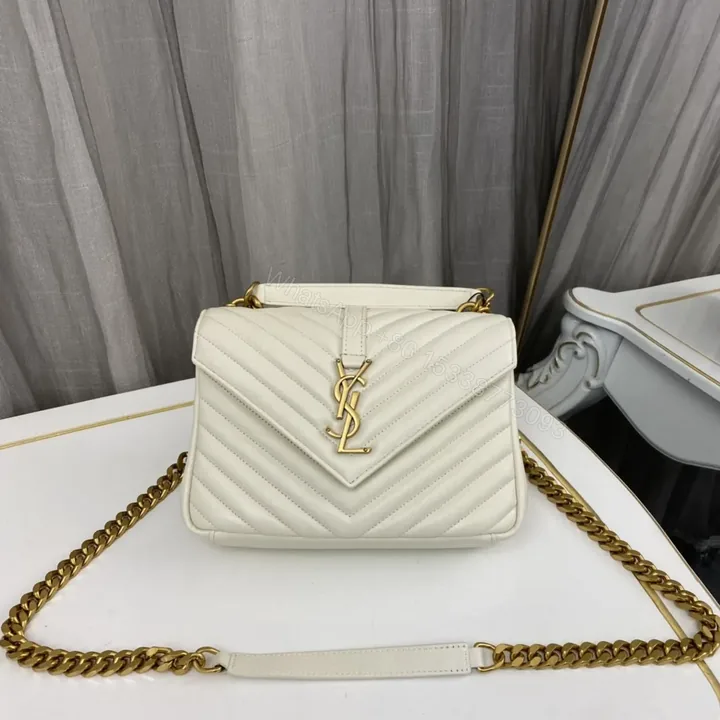 View 1 of Saint Laurent Medium College Leather Cross Body Bag