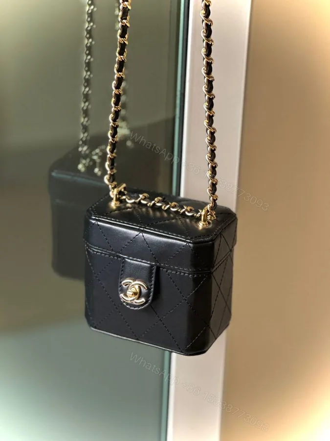 View 1 of Chanel Lambskin Quilted Vanity Clutch With Chain