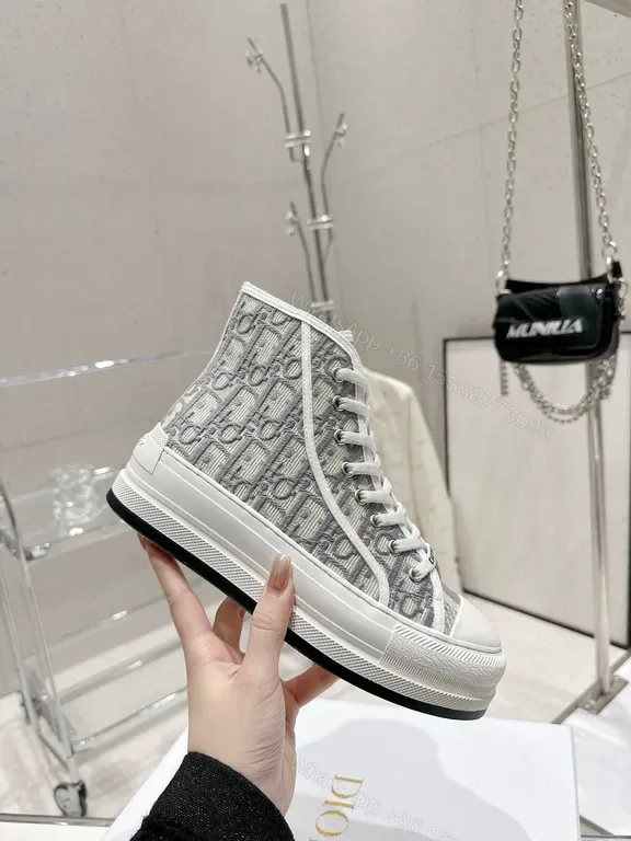 View 1 of Dior-Inspired Texture High-Top Sneakers â€” Luxury, Everyday Use