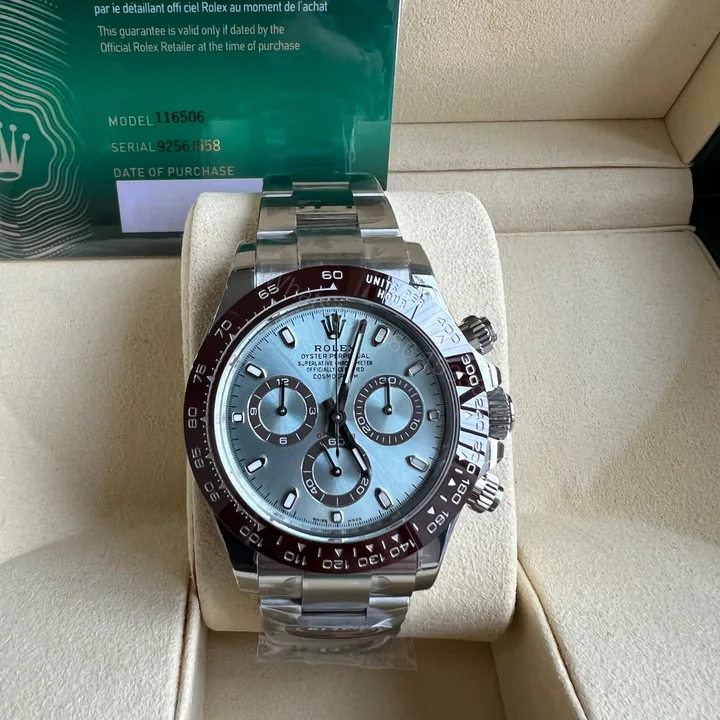 View 1 of Rolex 一比一 男款 Daytona 冰藍面棕圈計時腕錶 高端潮流款