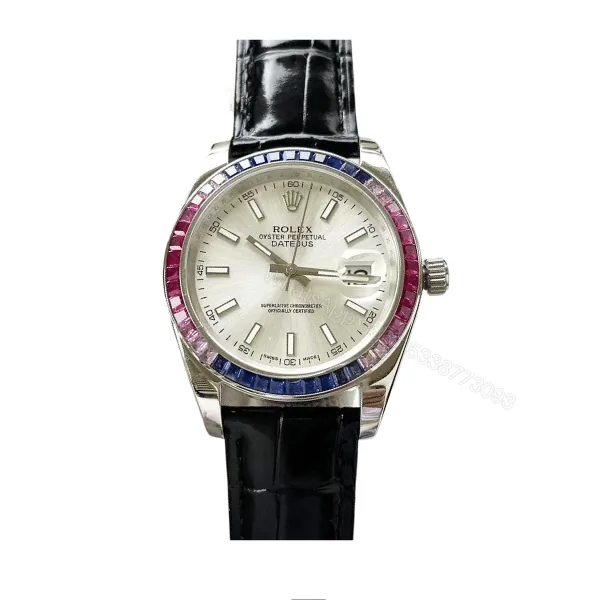 View 1 of Rolex Oyster Perpetual Datejus White Dial Ruby Around 40Mm