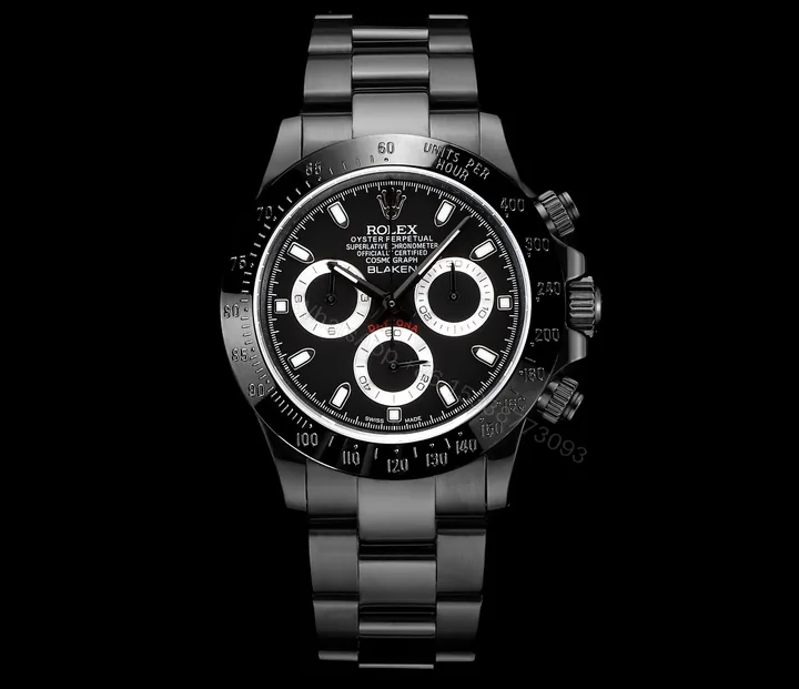 View 1 of Rolex 高仿 男款 Daytona 黑面鋼帶計時腕錶 經典運動商務款