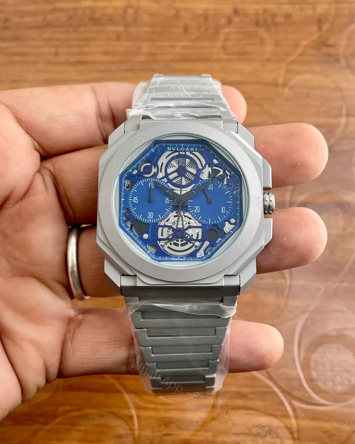 View 1 of BVLGARI 40mm blue dial Chronograph