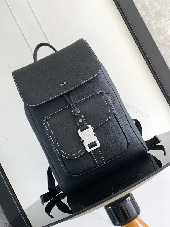 View 1 of Dior Textured Leather Backpack: Structured Luxury Everyday Carry
