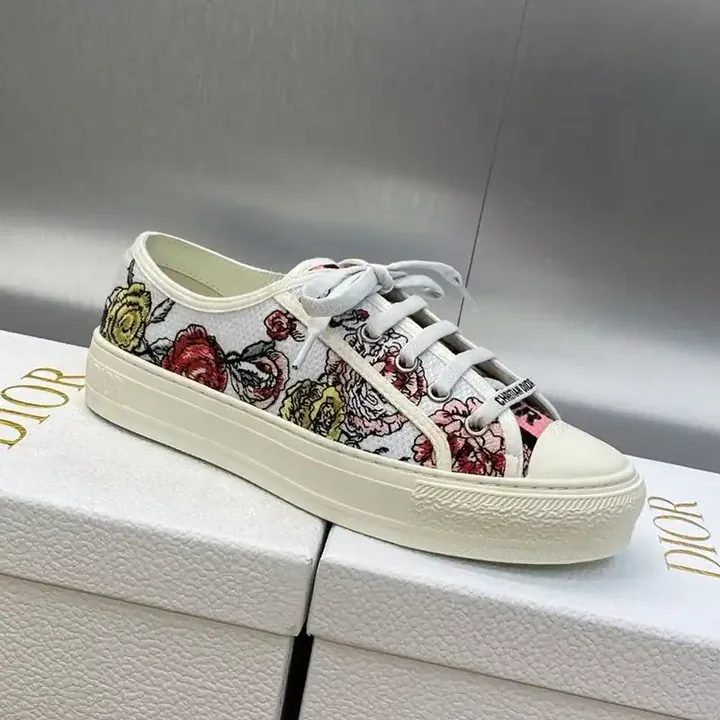 View 1 of WALK’N’DIOR SNEAKERS WOMEN FLORILEGIO EMBROIDERED WHITE/PINK – CD155
