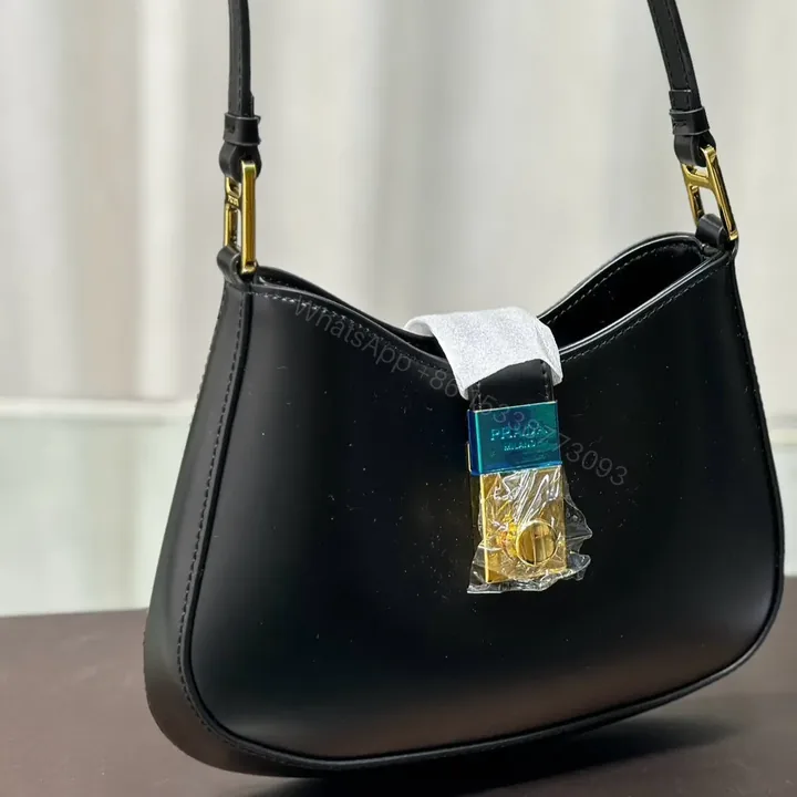 View 1 of CLEO SHOULDER BAG 26 IN BLACK BRUSHED LAMBSKIN GOLD HARDWARE