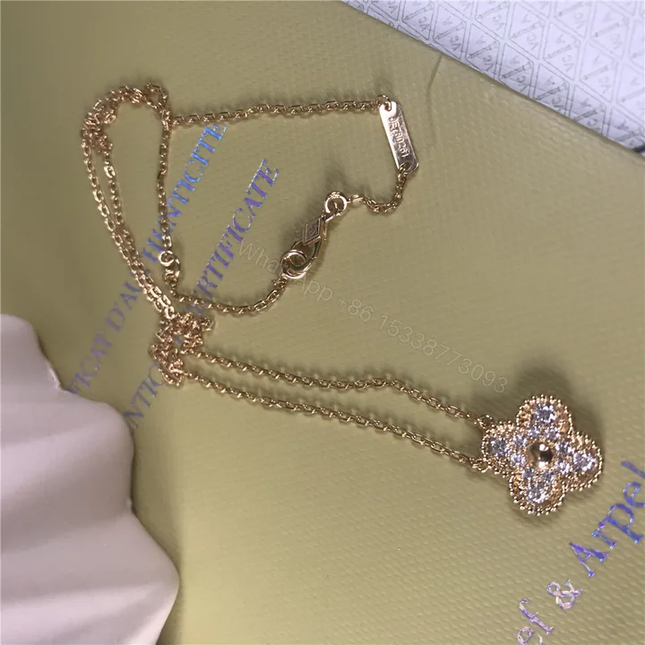 View 1 of VCA Vintage Alhambra Pendant Necklace Yellow Gold Diamonds