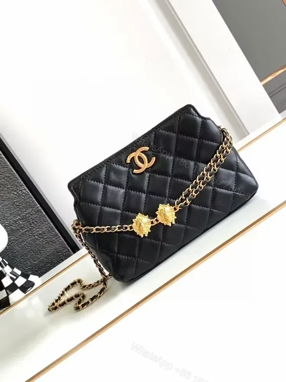 View 1 of Chic Quilted Chain Bag with Gold Hardware Mini Crossbody